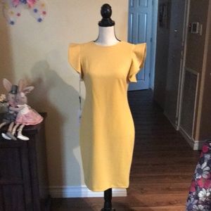 Calvin Klein Yellow Midi Dress